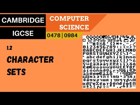 9. CAMBRIDGE IGCSE (0478-0984) 1.2 Representing characters and character sets