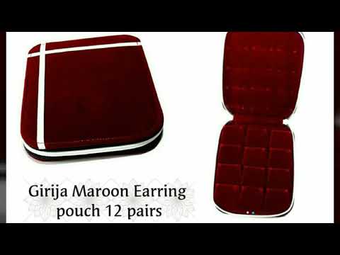 Girija Maroon Earring Pouch 12 pairs