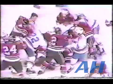 NHL Oct. 6, 1979 St. Louis Blues v Chicago Blackhawks Bench Clearing Brawl (HL)