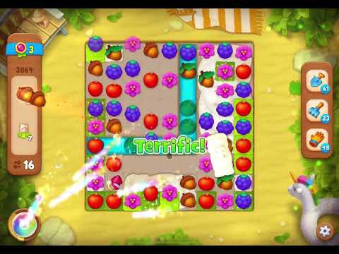 GardenScapes Level 3864 no boosters (23 moves)