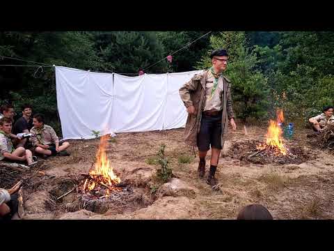 Skauci Europy (FSE) w Janowie Lubelskim (Łążek) - Skecz przy harcerskim ognisku