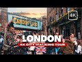 🇬🇧 London England Walking Tour - Camden Market Street Food Tour (4K HDR - 60fps)
