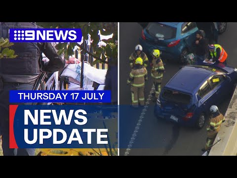 Police open fire on suspect during a manhunt; Traffic mayhem on Melbourne freeway | 9 News Australia