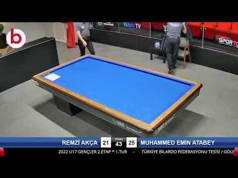 REMZİ AKÇA & MUHAMMED EMİN ATABEY Bilardo Maçı - 2022 U17 GENÇLER 2.ETAP-1.TUR