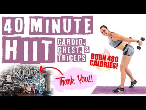 40 Minute HIIT Cardio, Chest, & Triceps Workout 🔥Burn 480 Calories! 🔥