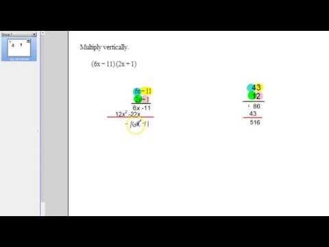 Multiplying Binomials Vertically
