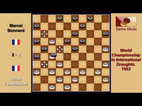 René Fankhauser (FRA) - Marcel Bonnard (FRA). Draughts World Championship. 1952.