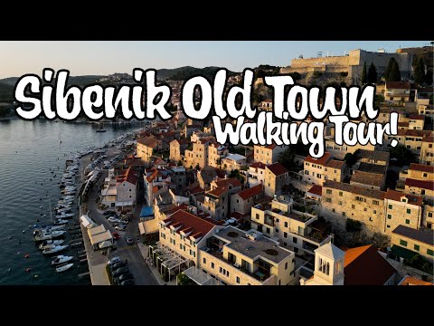Sibenik Croácia 🇭🇷 Excursão a pé pela cidade velha, verão de 2023 - HD 4K