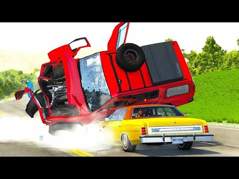 BeamNG Drive - Crossroad Car Crashes #4