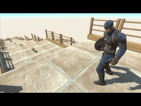 CAPTIAN AMERICA DEATH FALL - Animal Revolt Battle Simulator
