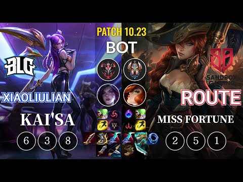 BLG xiaoliulian Kai'Sa vs SB Route Miss Fortune Bot - KR Patch 10.23