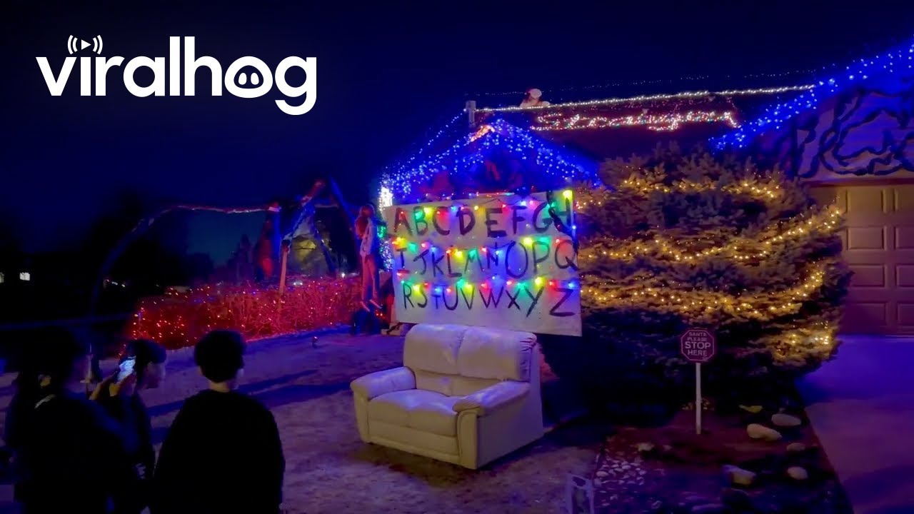 Stranger Things Christmas Light Display || ViralHog