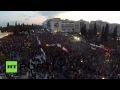 Drone footage of massive anti-austerity rally in Athens ...