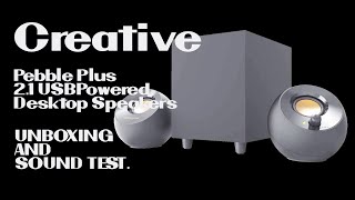 SOUND TEST | Creative Pebble Plus,2 1 USB Powered Desktop Speakers With Down Firing Subwoofer |