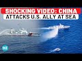 Explosive Footage China Caught On Camera Blasting Water Cannons At US Ally China Vs Philippines