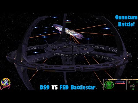 Federation Battlestar VS Quantum Torp Deep Space Nine - Star Trek Ship Battles Bridge Commander