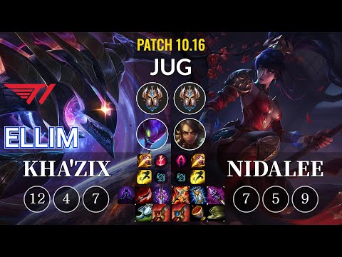T1 Ellim Kha'Zix vs Nidalee Jungle - KR Patch 10.16