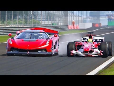 Koenigsegg Jesko with SuperSonic Engine vs Ferrari F1 2004 - Monza