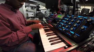 Video thumbnail for Moog Voyager Electric Blue Synthesizer by Chuck Levin's Washington Music Center