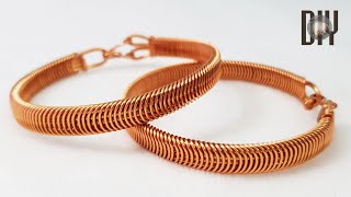 Coil spring bracelets | thick bangles | Unisex | How to make | Wire jewelry | Handmade | DIY 565