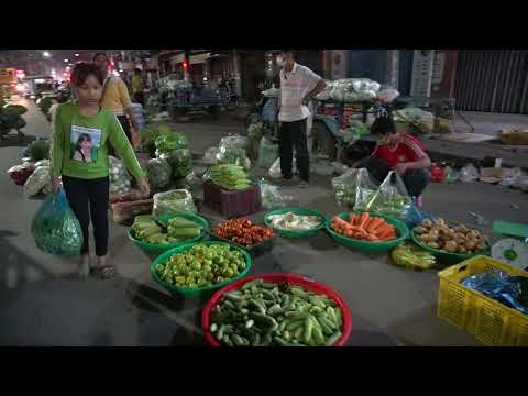 Early Morning Vegetables at Chhbar Ampov Bridge - Walking Around Vegetables Street Food@Chhbar Ampov