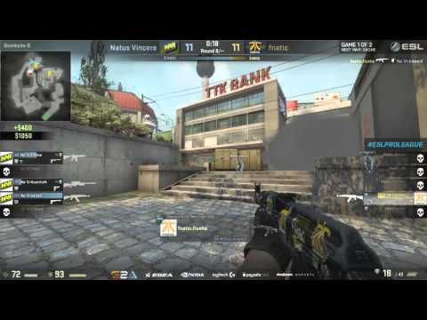 Fnatic Flusha 3k Vac Kills Through Smoke - ESL Pro League