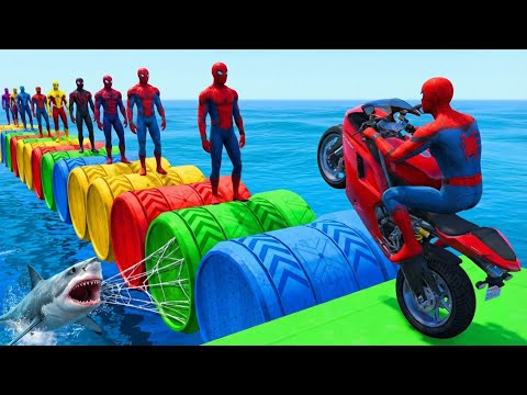 SPIDER-MAN against TUNG TUNG TUNG SAHUR on Motorcycle in RAINBOW SPIDERS BRIDGE | GTA MULTIVERSE