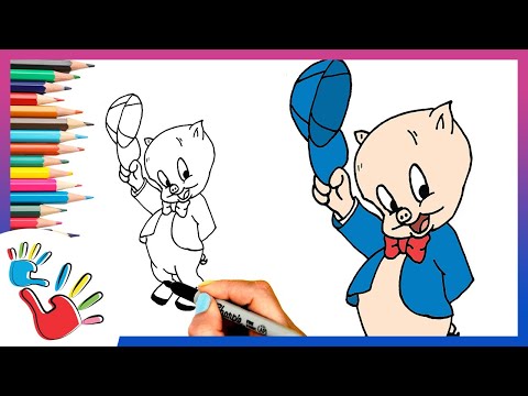 How to Draw Porky Pig from Looney Tunes | Easy Step-by-Step Tutorial for Kids