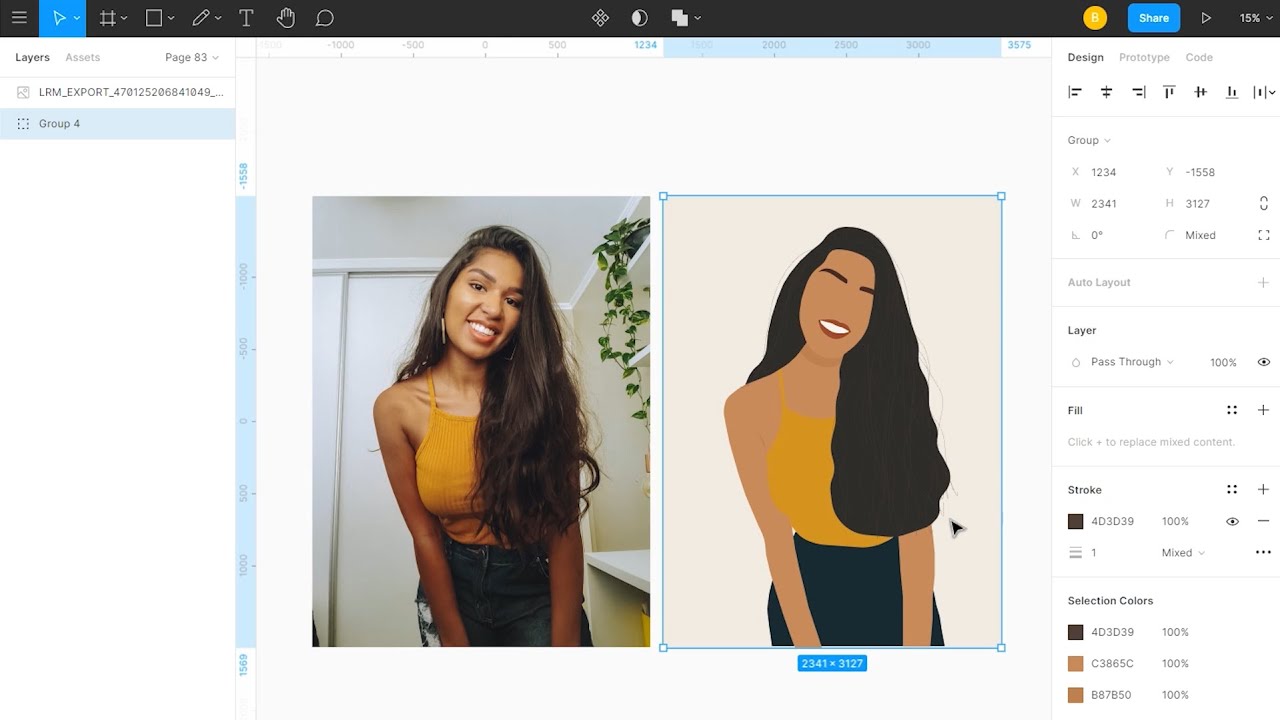 Ilustração minimalista no Figma (vetorização)