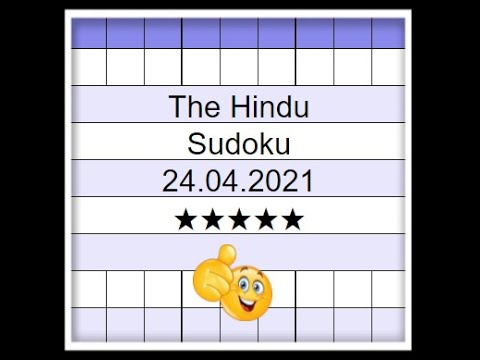 Today The Hindu Sudoku 5 Star Solution | 24.04.2021