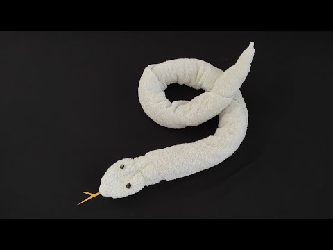 Towel Folding - Towel Animal Snake | towel art | towel origami | how to make towel snake