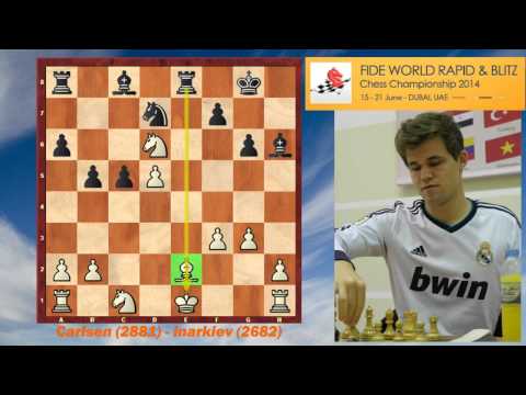Magnus Carlsen - Ernesto Inarkiev, FIDE World Rapid 2014 (KID)
