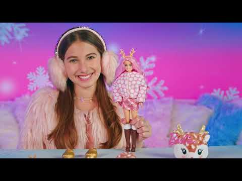Mattel Barbės „Cutie Reveal“ minkštutėlis haskės siurprizų rinkinys, žiemos spindesio serija video