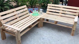 Garden Decoration with Wooden Pallets - DIY Beautiful Table Combination Pallet Bench