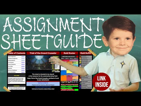 TOGC Assignment Sheet - Link Inside! - TRIAL OF THE GRAND CRUSADER