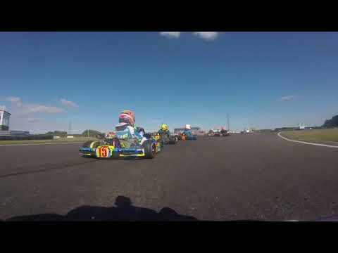 Lucas Howell, Honda cadet number 19.Clay Pigeon kart club final 12 July 2020