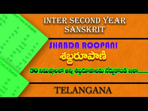 SHABDA ROOPANI | TS INTER 2nd YEAR SANSKRIT | Sanskrit Vak by SK