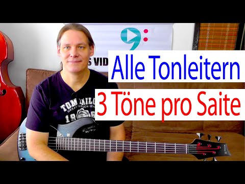 3-Noten-pro-Saite übertragen auf ALLE TONLEITERN (Beispiele für Moll-Tonleiter und Modes/Skalen)