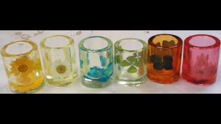 Epoxy Resin Shot Glasses with Dried Flowers