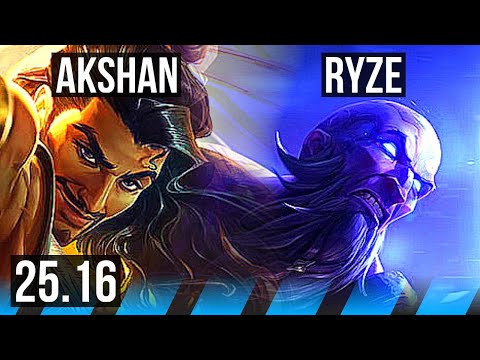AKSHAN vs RYZE (MID) | 6/1/3 | KR Master | 25.16
