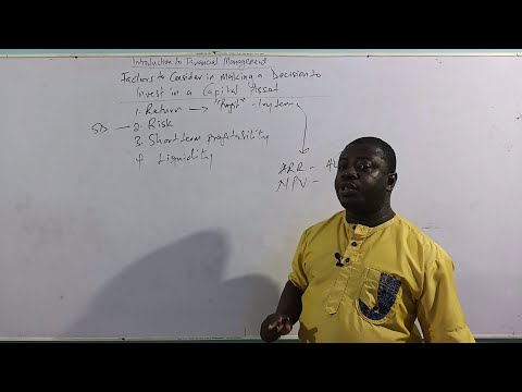 INTRO TO FINANCIAL MANAGEMENT - THE THREE KEY DECISIONS (PART 1)