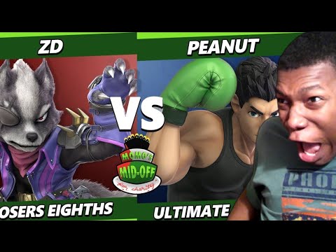 Momo's Mid-Off Top 8 - ZD (Wolf) Vs. Peanut (Little Mac) SSBU Ultimate Tournament REACTION