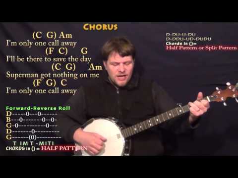 One Call Away (Charlie Puth) Banjo Cover Lesson in C with Chords/Lyrics