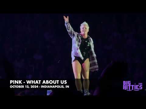 Pink performing "What About Us" in Indianapolis at Lucas Oil Stadium on October 12, 2024
