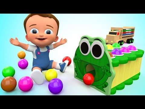 Frog Color Balls Wooden Hammer Toy Set 3D | Little Baby Play Learning Colors for Children Kids Toys