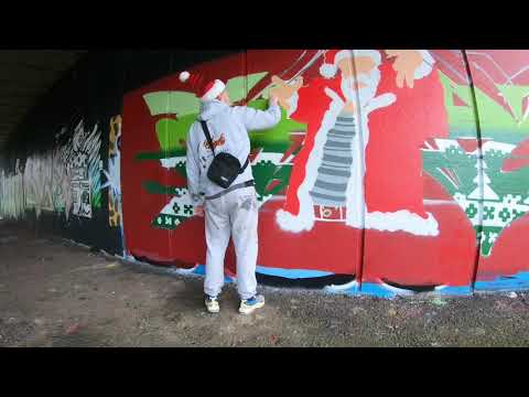 graffiti mural CHRISTMAS SPECIAL! TRAP SANTA