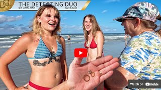 Beach Metal Detecting 4th of July New Smyrna Beach Florida | The Detecting Duo S03E28