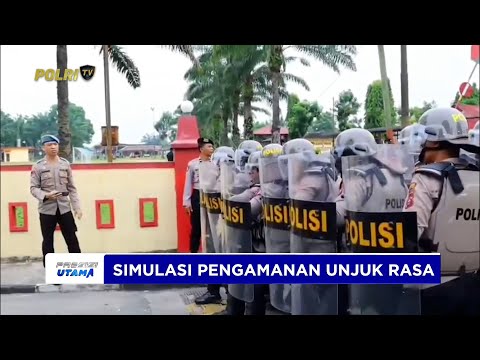 SAT BRIMOB POLRES TEBING TINGGI SIMULASI PENGAMANAN UNJUK RASA BURUH