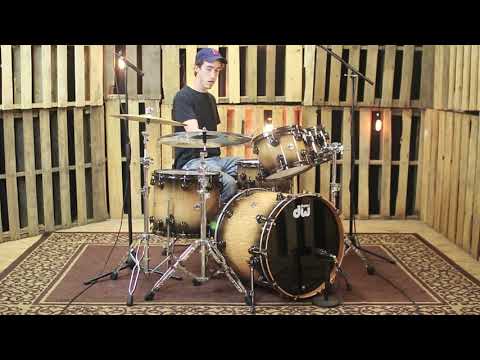 DW Collector's Pure Maple Natural to Candy Black Burst Over Curly Maple Drum Set - SO#1138823