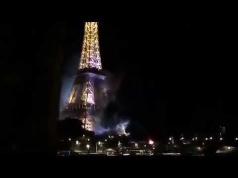Eiffel Tower on FIRE  14th July 2016